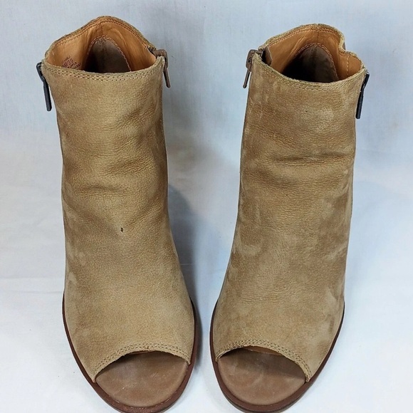 Lucky Brand Tan Ankle Booties with Peep-Toe - Picture 6 of 13